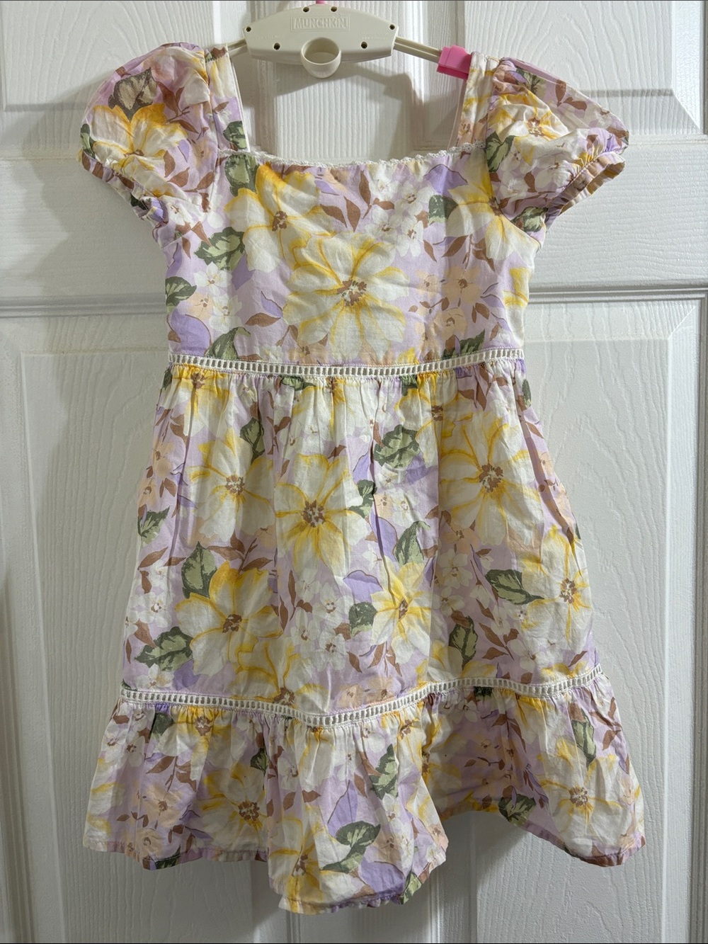 Janie and Jack girls Yellow Floral Puff-Sleeve Dress